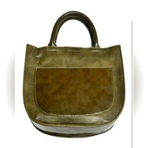 Anthropologie Half Moon (limited edition) Green genuine leather Bag